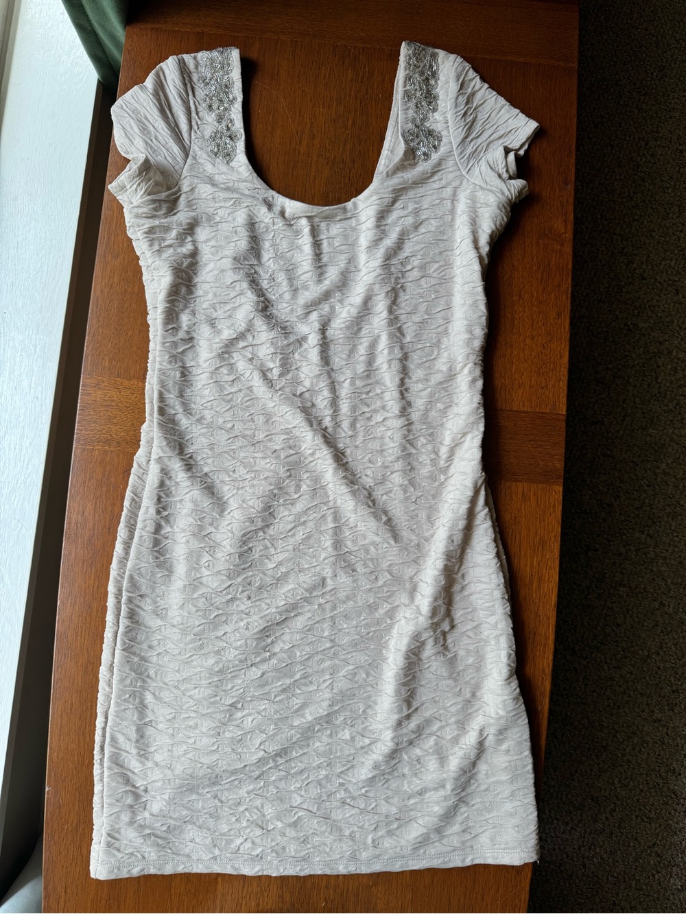 Free People Scoop Neck Short Sleeve Textured Dress